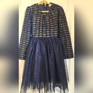 Unknown Brand Girl's Navy Tulle Dress, Size 140